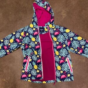Pink and Yellow Floral Raincoat with Vibrant Design